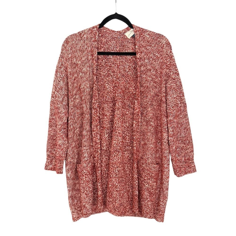 Universal Thread Cotton Blend Red Heathered Cardigan Sweater Women’s Size Large